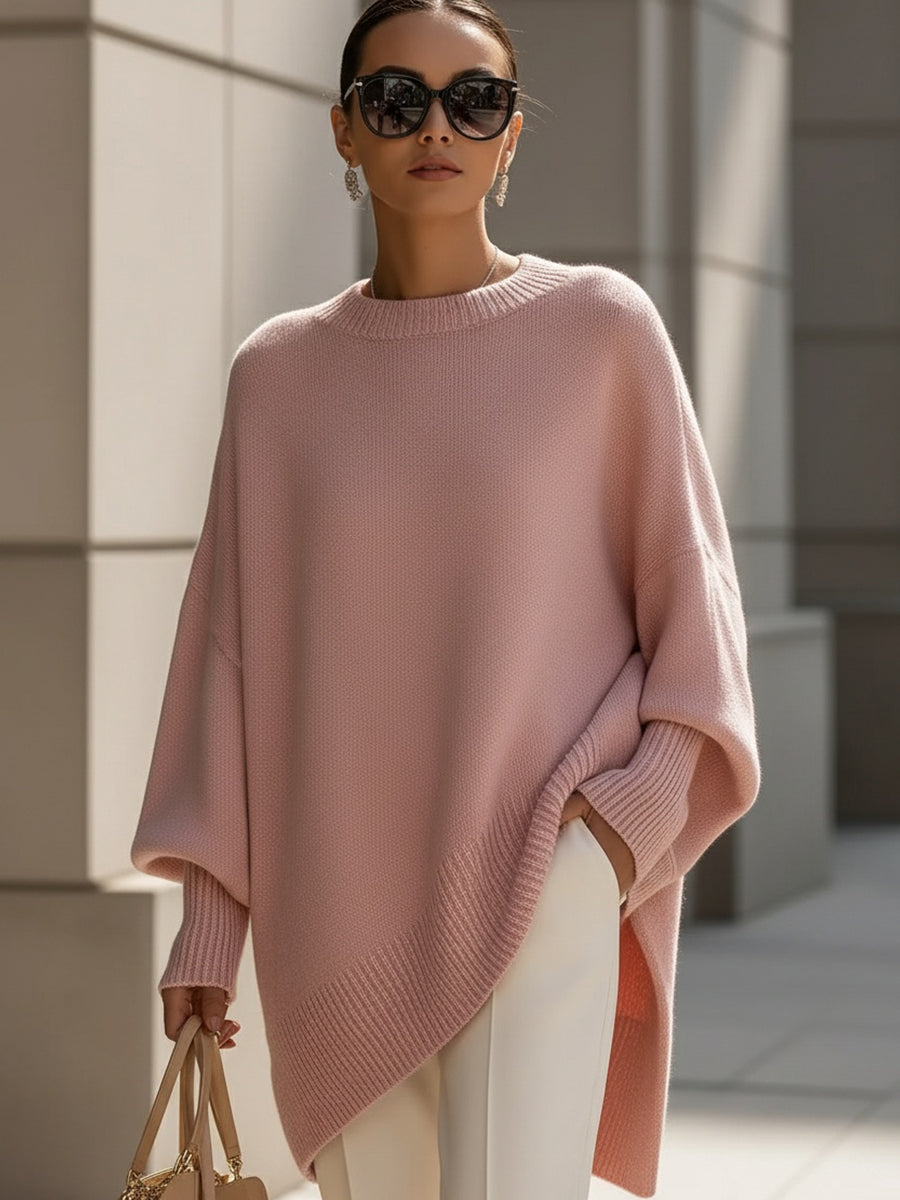 Elda | Jersey Oversize de Punto con Caída - Rosa