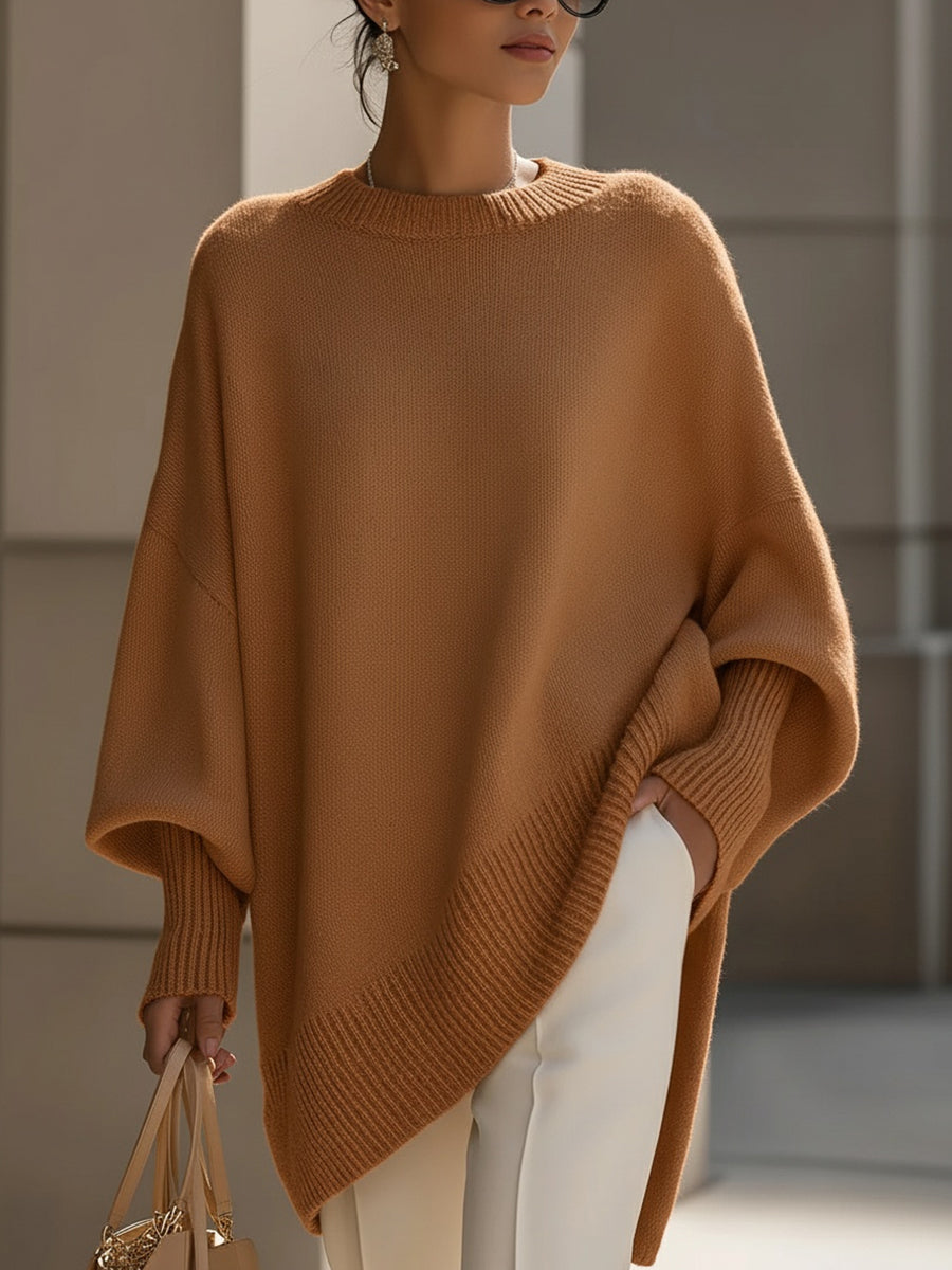 Elda | Jersey Oversize de Punto con Caída - Caramelo