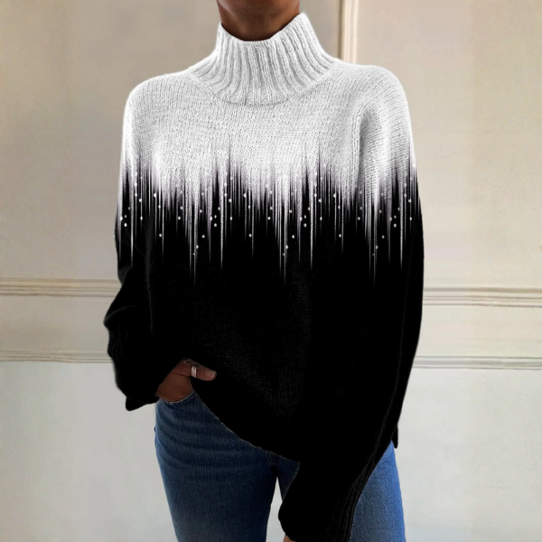 Graziella | Jersey Atemporal de Cuello Alto - Negro y blanco