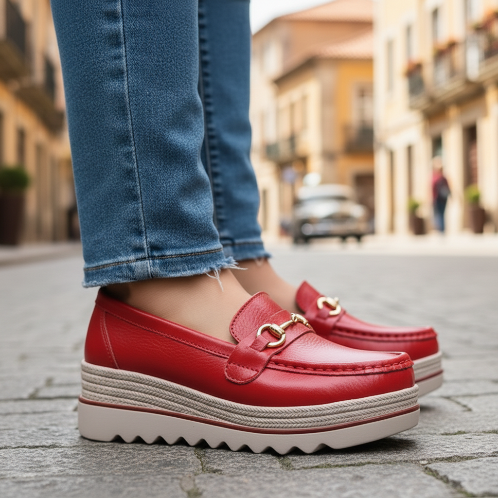 Elisabetta | Mocasines Ortopédicos con Suela Gruesa y Cierre Metálico