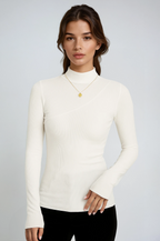 Imelda | Top de Cuello Semialto Elegante - Blanco