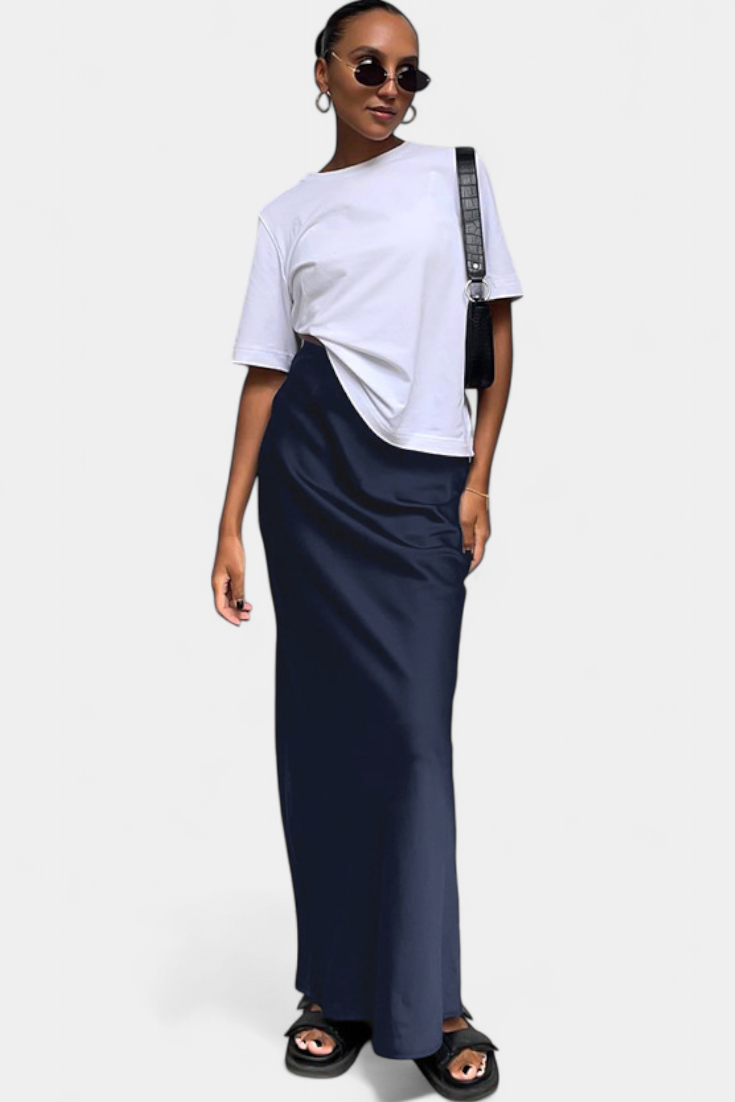 Fable Falda Maxi Utility de Diseño Liso y Estilo Pulido