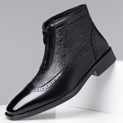 Botas Belmont de Piel de Avestruz - Negro