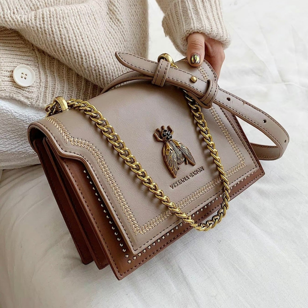 Marilena | Bolso de Cadena de Diseño Estructurado - Caqui