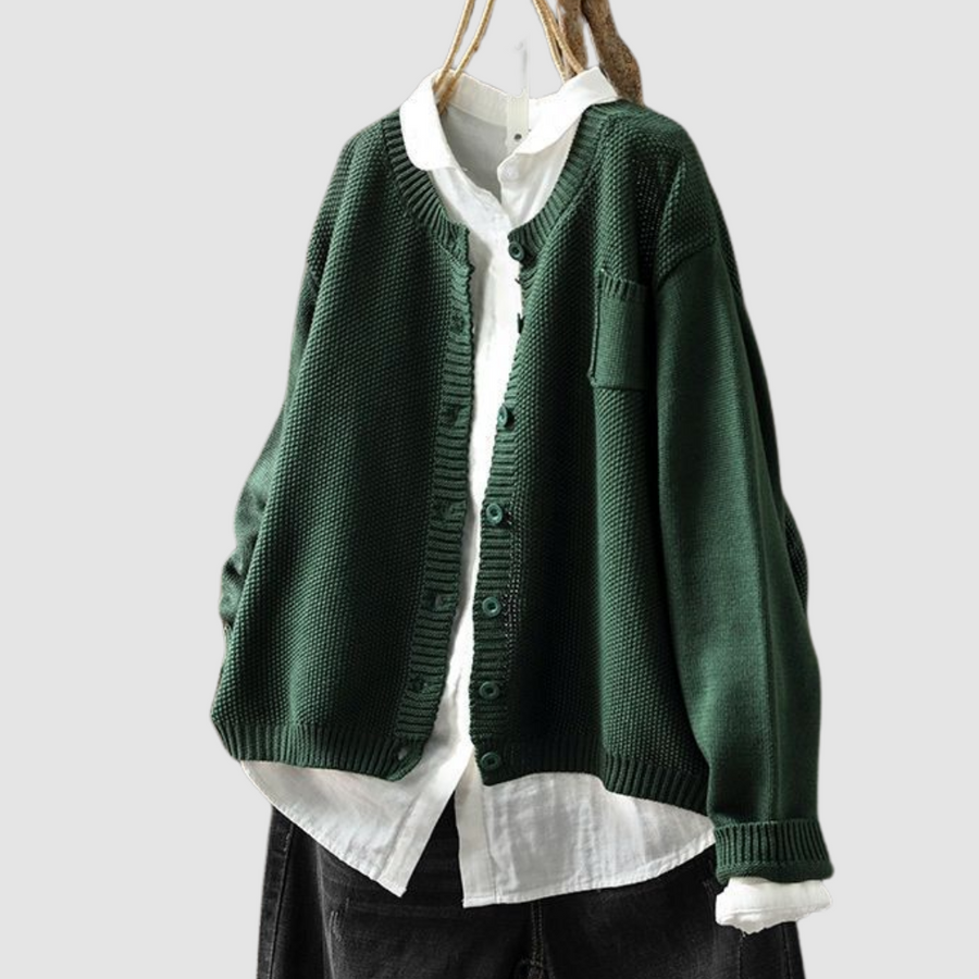 Concetta | Cárdigan Holgado con Botones - Verde