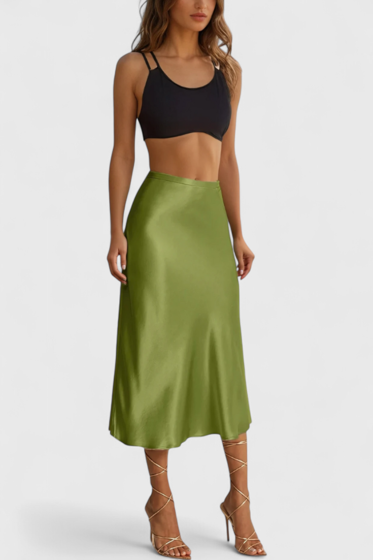 Maxima Falda Midi con Cintura Alta