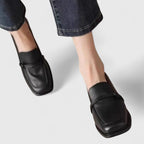 Giuliana | Mocasines Ortopédicos de Puntera Cuadrada - Negro