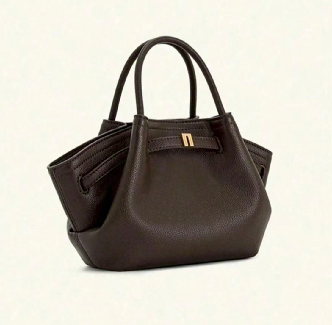 Melania | Mini Bolso Tote de Rafia con Herrajes Dorados