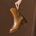 Matilde | Botines de Tacón en Piel Premium - Marrón