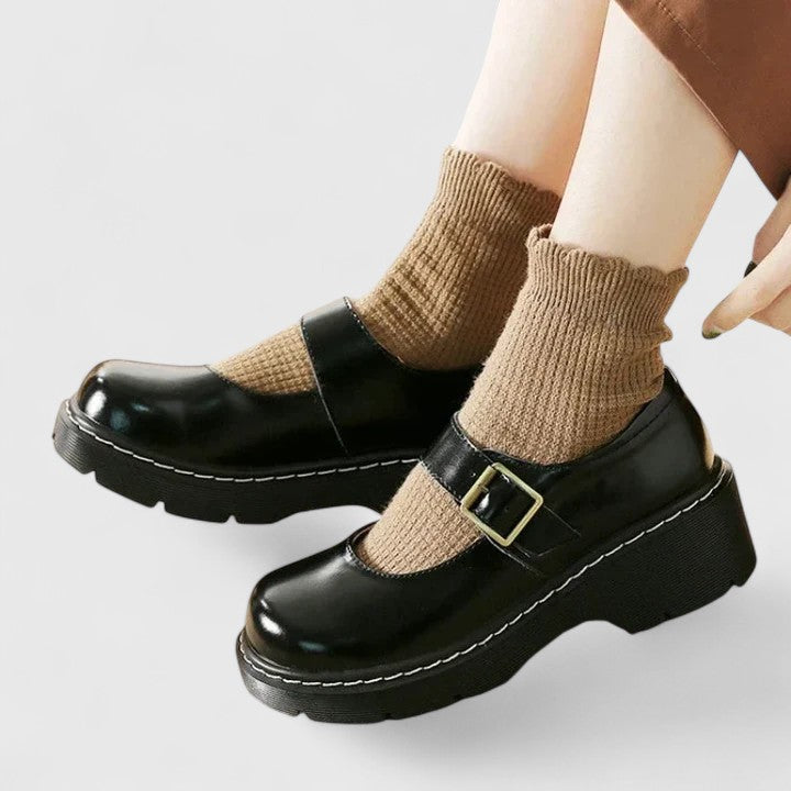 Avellina | Mary Janes con Plataforma Dentada