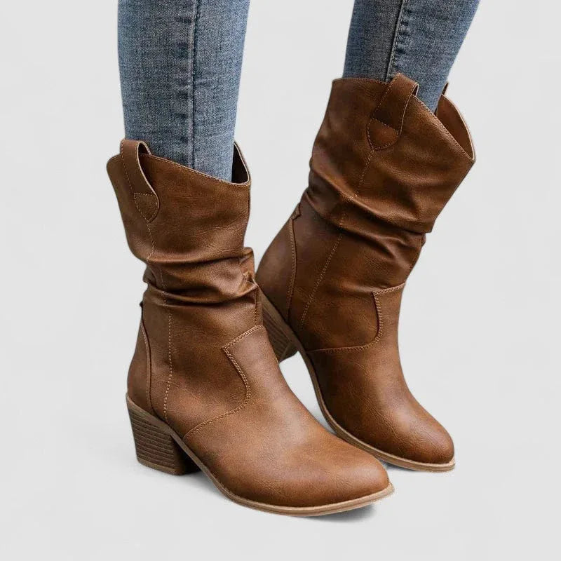 Federica | Botas Ortopédicas de Piel - Marrón