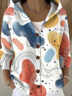 Bruna | Camisa con Capucha de Estampado Artístico