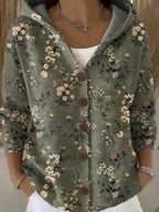 Bruna | Camisa con Capucha de Estampado Artístico