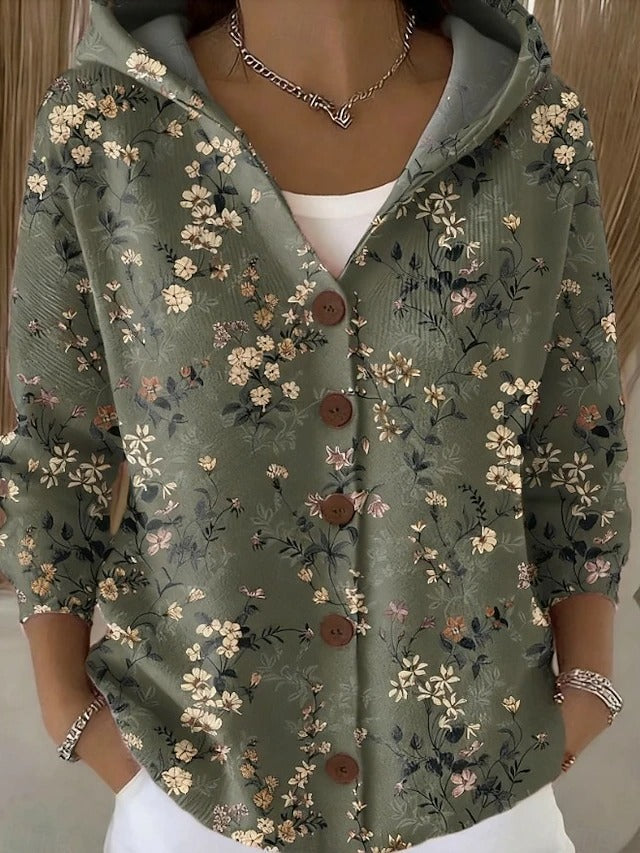 Bruna | Camisa con Capucha de Estampado Artístico