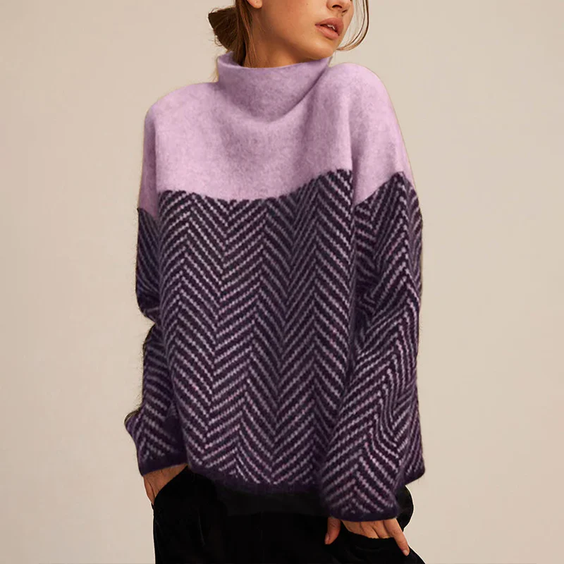 Iride | Jersey de Cuello Embudo con Chevron - Morado