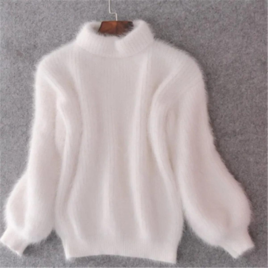 Giulietta | Jersey Suave de Cuello Alto para Invierno - Blanco