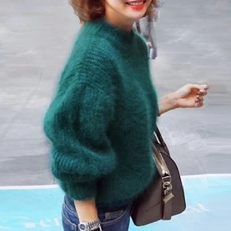 Giulietta | Jersey Suave de Cuello Alto para Invierno - Verde