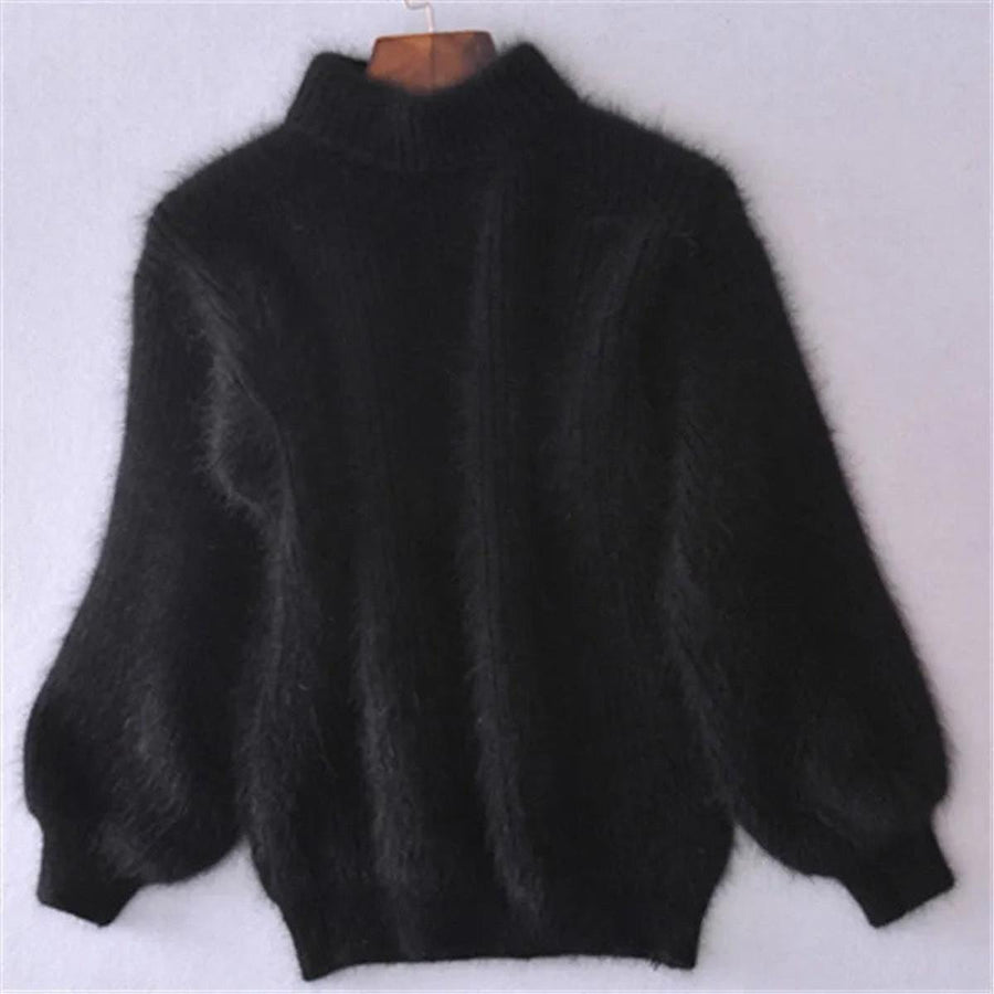 Giulietta | Jersey Suave de Cuello Alto para Invierno - Negro