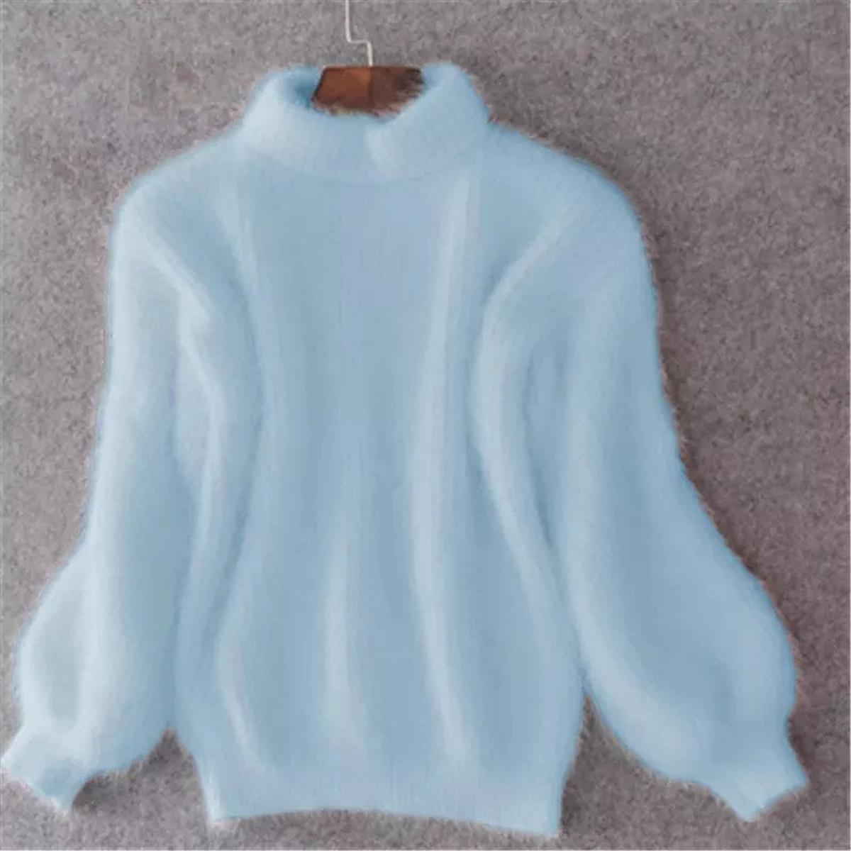 Giulietta | Jersey Suave de Cuello Alto para Invierno - Azul