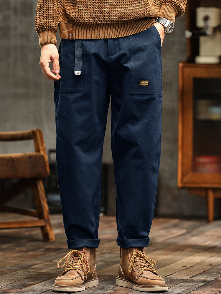 Pantalones utilitarios casuales de inspiración vintage para hombre