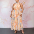 Iris | Vestido Maxi de Cuello Halter con Espalda Abierta