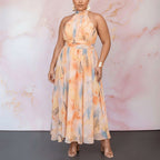 Iris | Vestido Maxi de Cuello Halter con Espalda Abierta