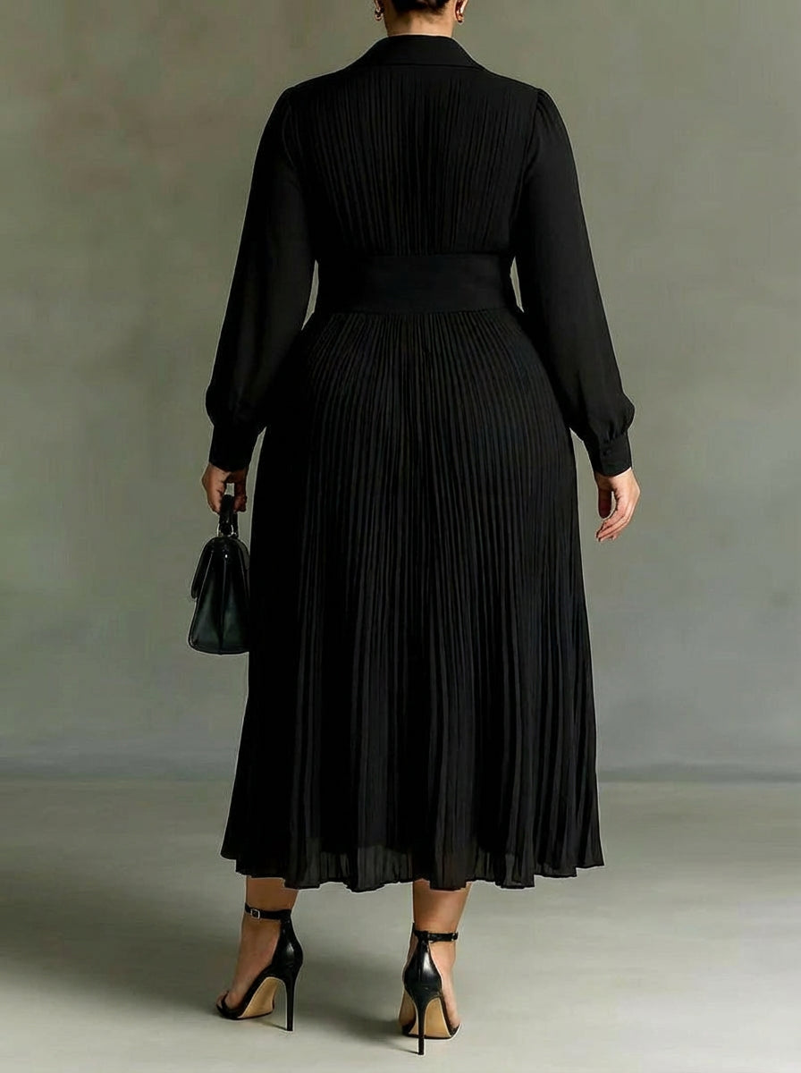 Giustina | Vestido Maxi Elegante con Falda Plisada