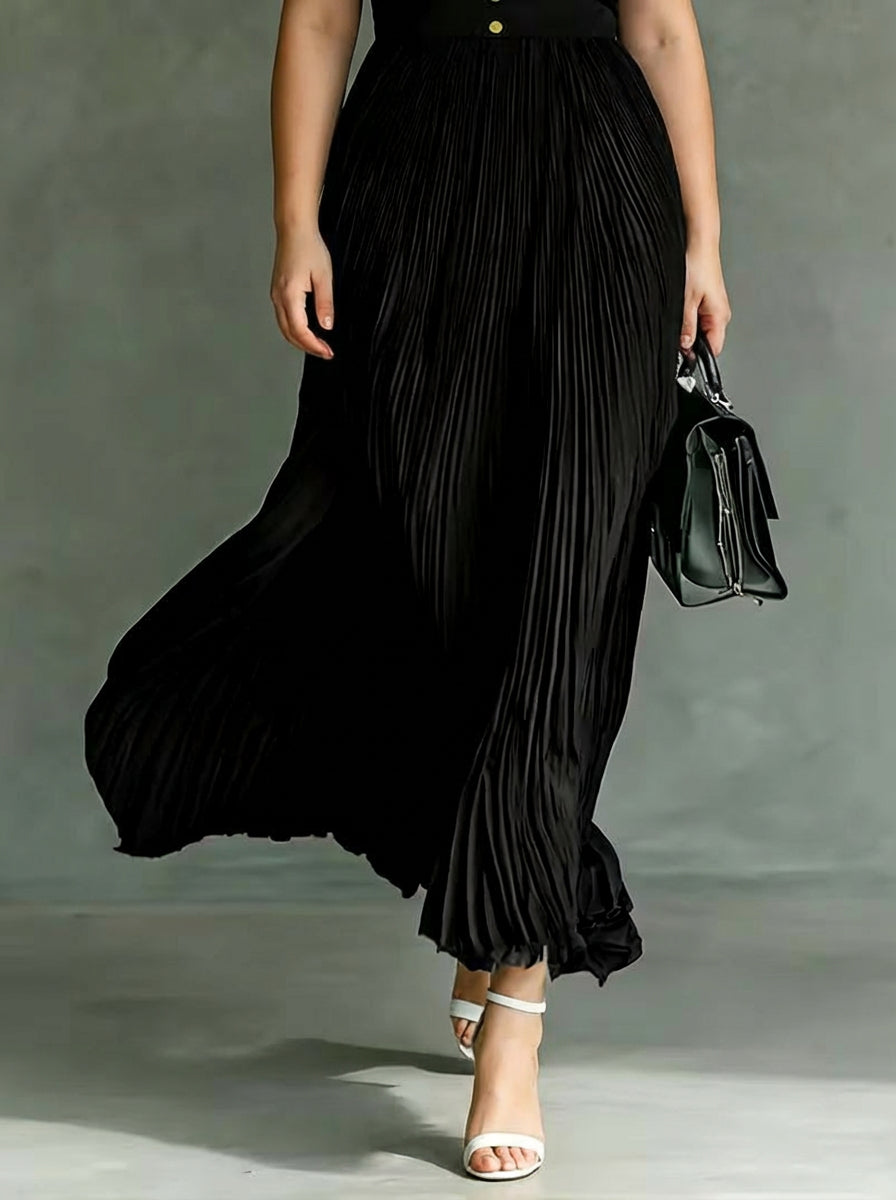 Giustina | Vestido Maxi Elegante con Falda Plisada