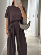 Ottavia | Conjunto Casual de Camiseta y Pantalón Ancho