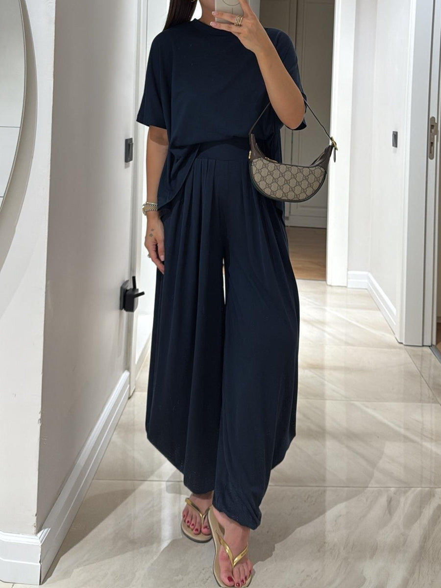 Ottavia | Conjunto Casual de Camiseta y Pantalón Ancho