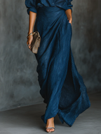 Lia | Conjunto Elegante de Camisa y Falda Larga