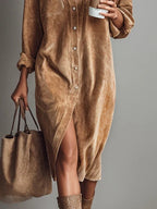 Liliana | Vestido Midi de Pana