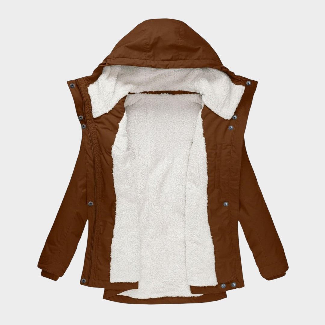 Anna | Chaqueta otoñal larga de felpa