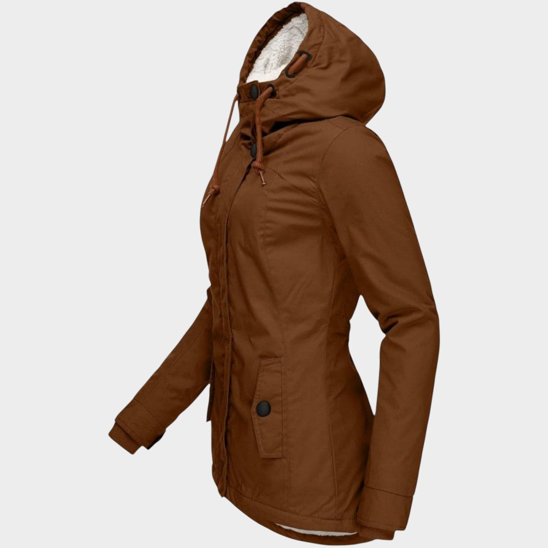 Anna | Chaqueta otoñal larga de felpa