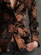 Angelica | Blazer Entallado con Estampado Floral Ornamental