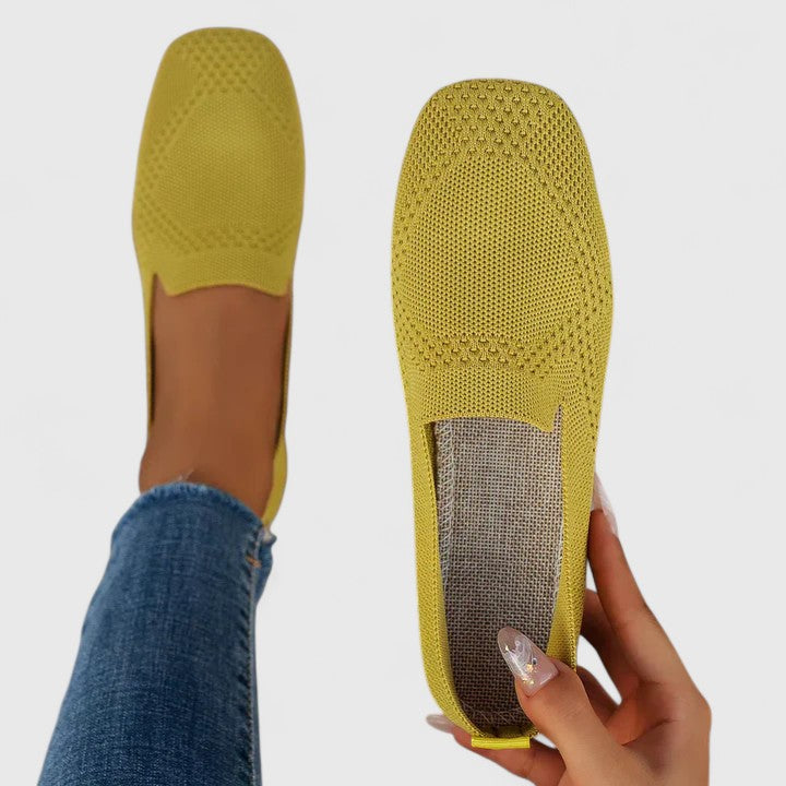 Flavia | Zapatillas Ortopédicas con Cordones - Amarillo