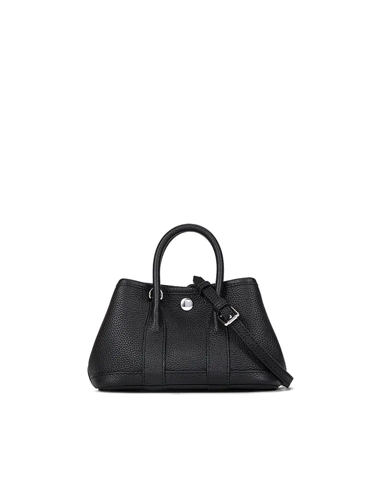 Magda | Bolso Tote de Piel Vegana de Línea Estructurada - Negro