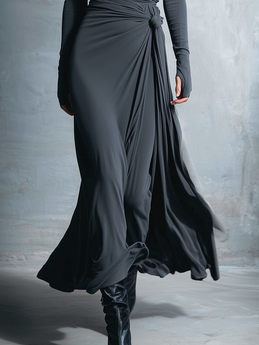 Fiorella | Vestido Maxi con Nudo Lateral