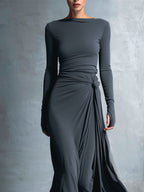 Fiorella | Vestido Maxi con Nudo Lateral