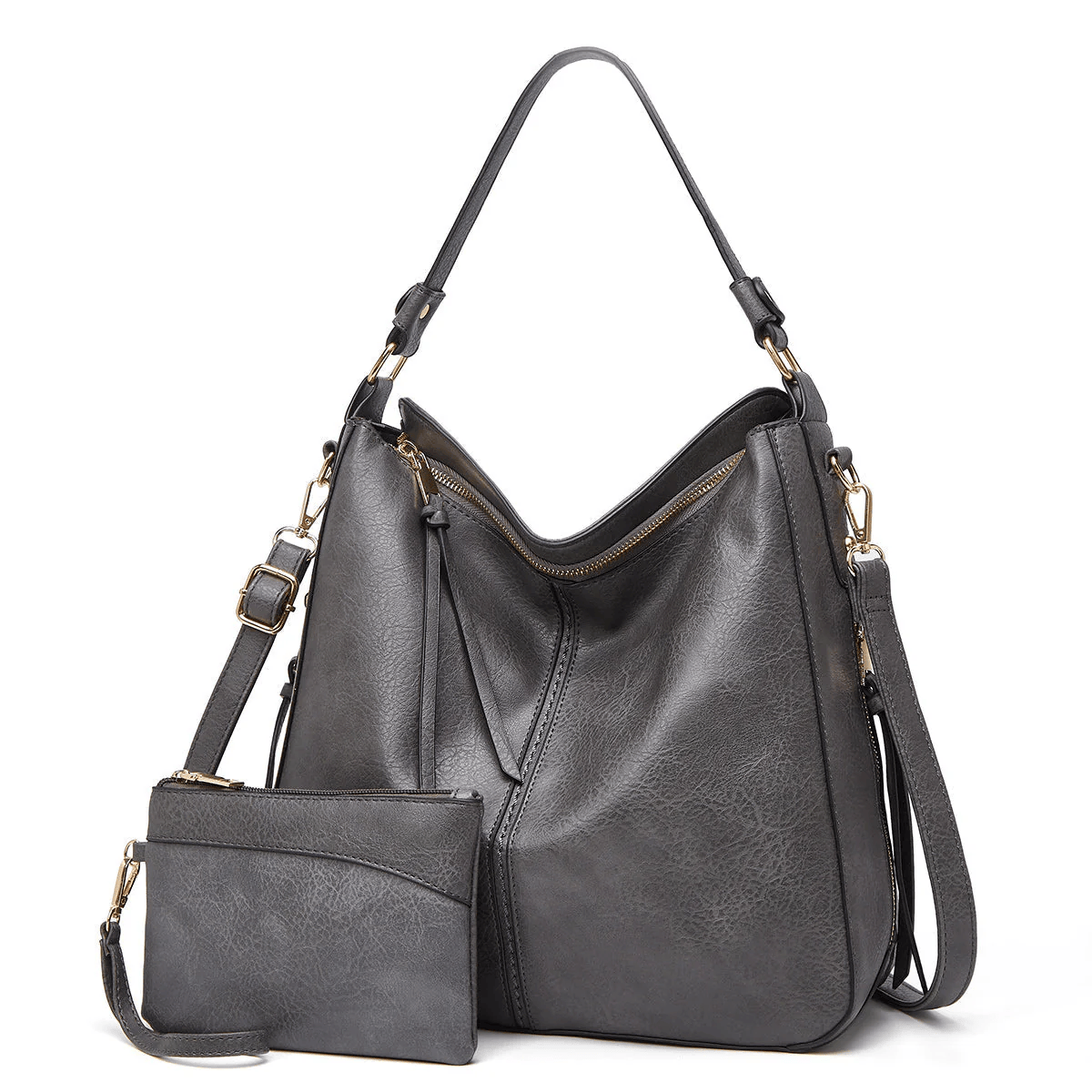 Marisa | Bolso de Mano Clásico de Estilo Vintage - Gris