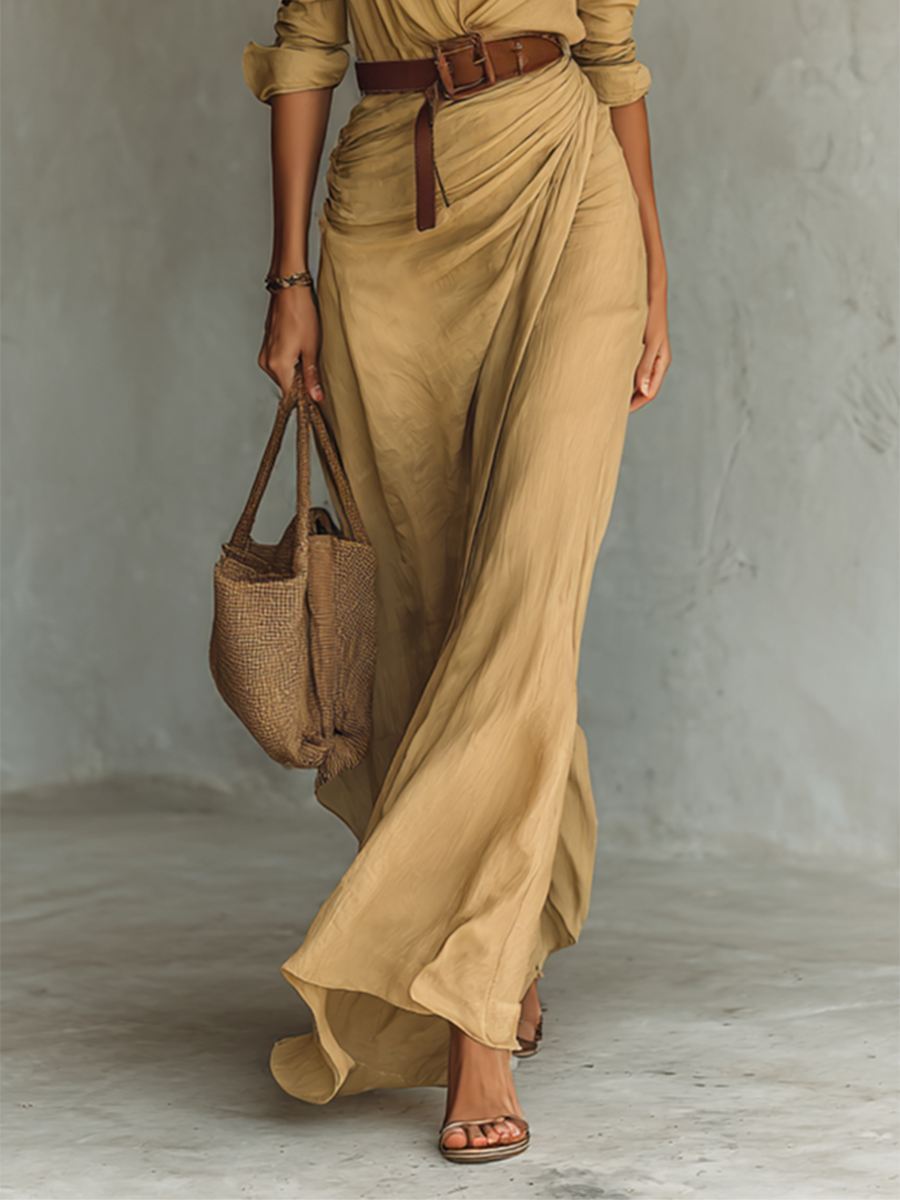 Lorenza | Vestido Largo Casual con Solapa