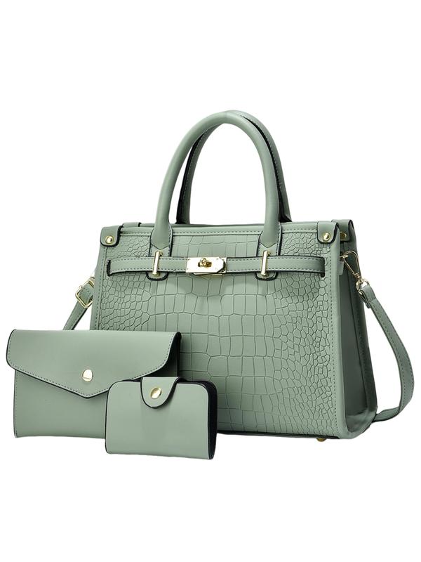 Mirella | Bolso Bandolera con Grabado Efecto Cocodrilo - Verde pálido