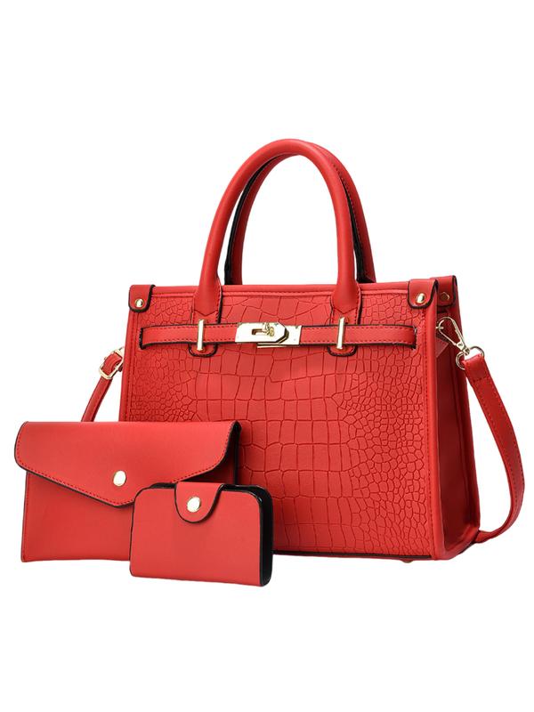 Mirella | Bolso Bandolera con Grabado Efecto Cocodrilo - Rojo