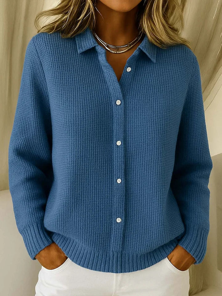 Fedora | Camisa Holgada de Cuello Camisero con Botones - Azul oscuro