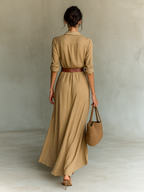 Lorenza | Vestido Largo Casual con Solapa