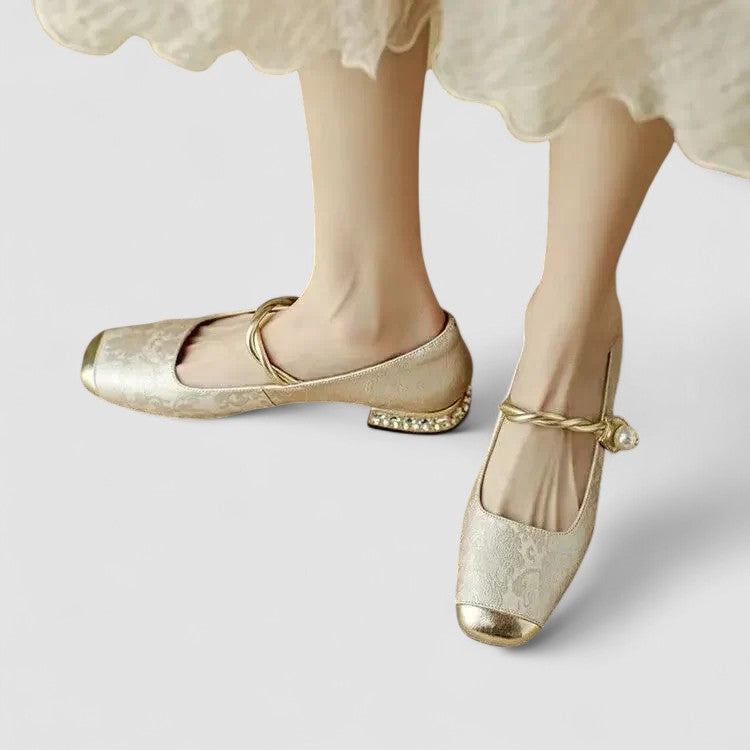 Zita | Mary Janes de Raso con Tacón Joya