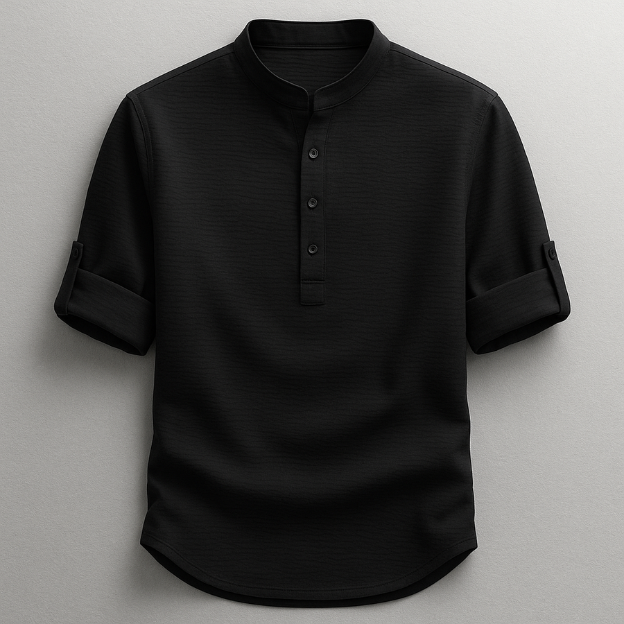 Camisa Henley Hudson - Negro