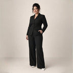 Deianira | Conjunto Elegante Clásico de Blazer y Pantalón Ancho