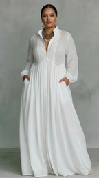 Elisa | Vestido Maxi Fluido con Botones Delanteros
