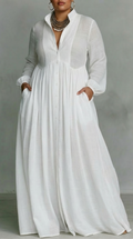 Elisa | Vestido Maxi Fluido con Botones Delanteros